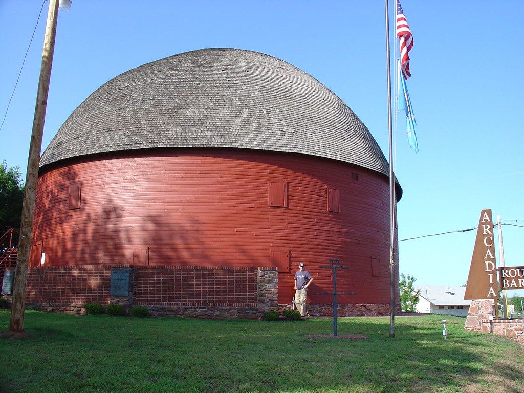 The historic 1898 Round Barn on Route 66 in Arcadia, Oklahoma